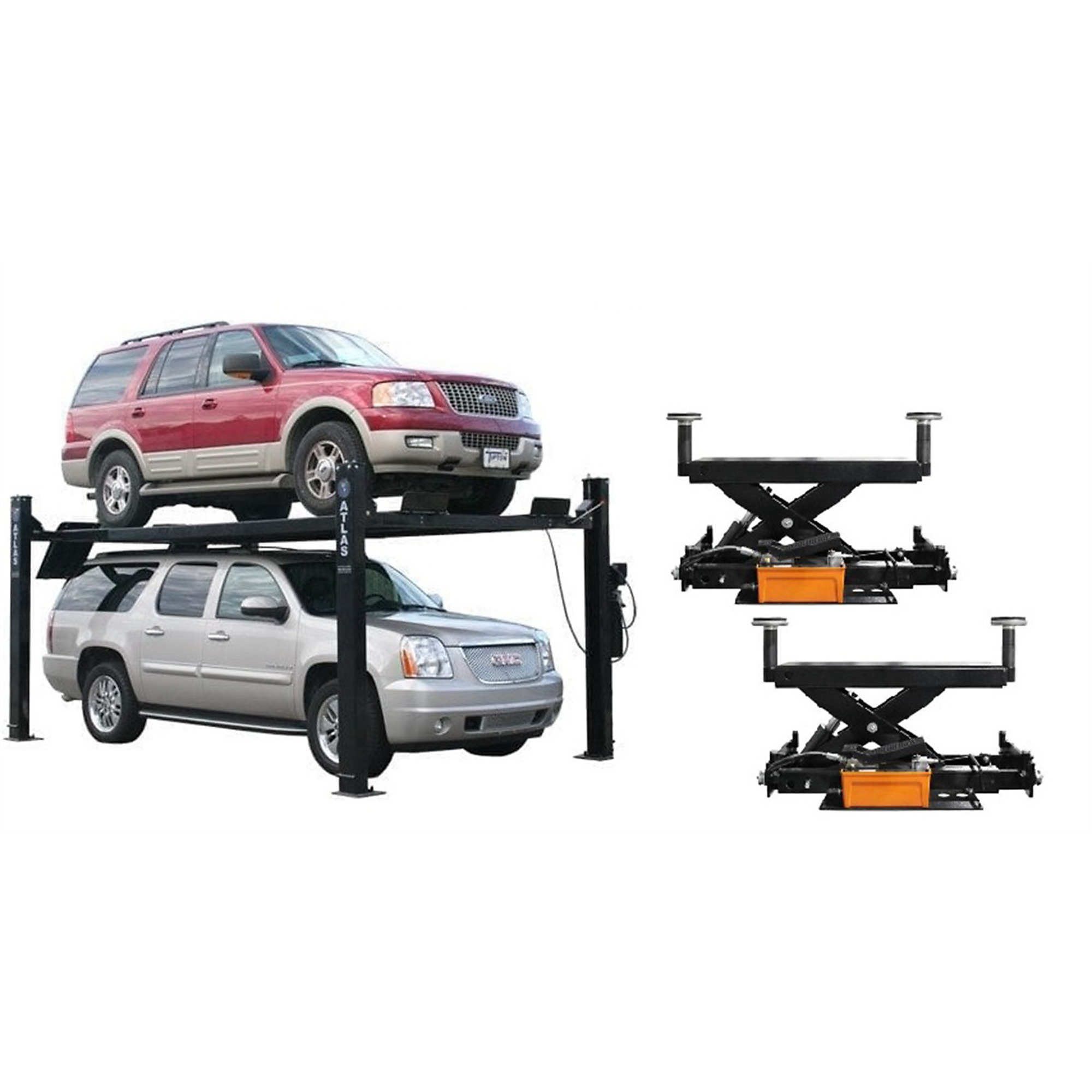 Atlas Automotive Equipment PRO9000 4 Post Lift + RJ6 Rolling Jacks Combo